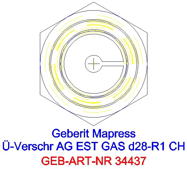 GE Mapress Edelstahl Übergangsverschr. mit AG (Gas) d28-R1_34437_L