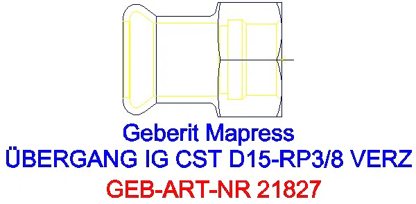 GE Mapress C-Stahl Übergang mit IG d15-Rp3/8 verzinkt_21827_A