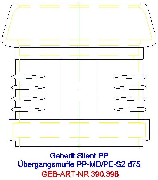 GE Silent-PP Übergangsmuffe auf Silent-db20 und PE d75/75_390.396.14.1_A