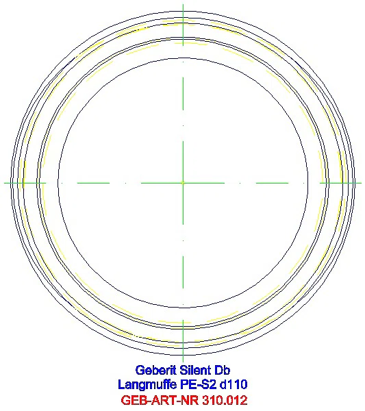GE Silent-db20 Langmuffe mit Doppelbund d110_310.012.14.1_G