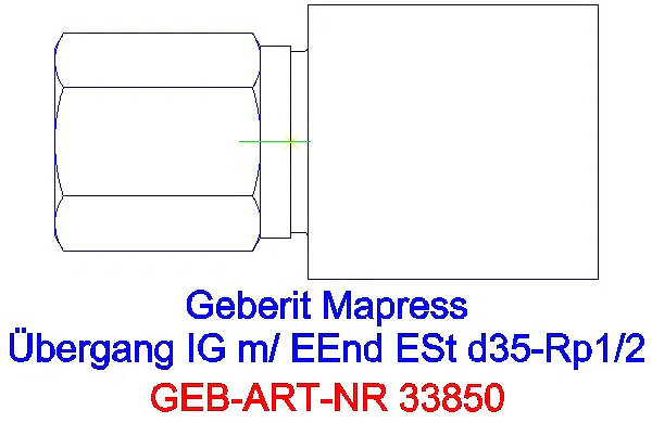 GE Mapress Edelstahl Übergang mit IG und Einschubende d35-Rp1/2_33850_A