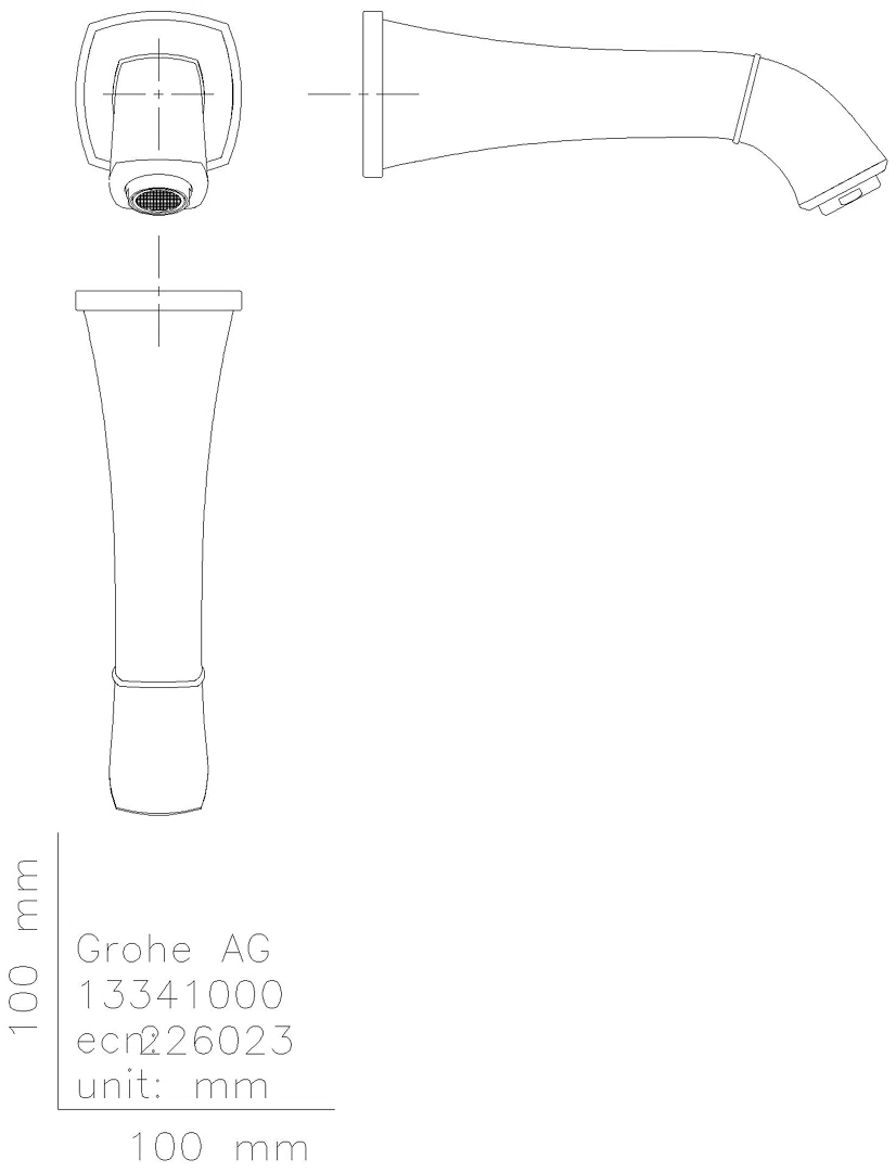GROHE Wanneneinlauf Grandera 13484 Wandmontage Ausladung 177mm chrom/gold