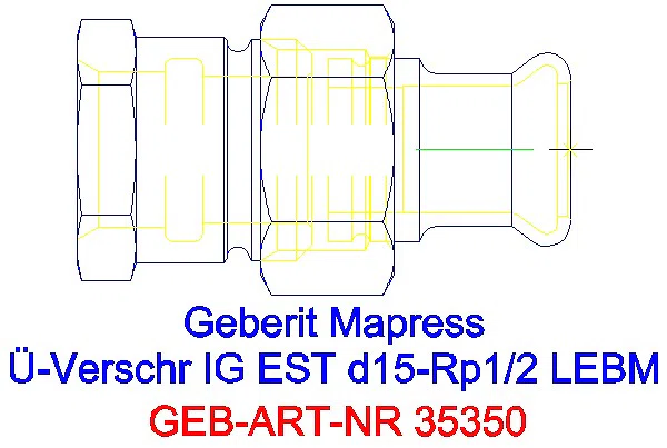 GE Mapress Edelstahl Übergangsverschr. mit IG ÜM aus ESt d15-Rp1/2_35350_A
