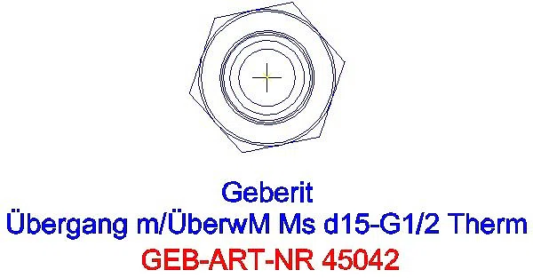 GE Mapress Therm Übergang mit Überwurfmutter d15-G1/2_45042_L