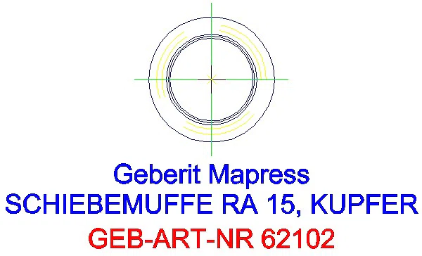 GE Mapress Kupfer Schiebemuffe d15_62102_L
