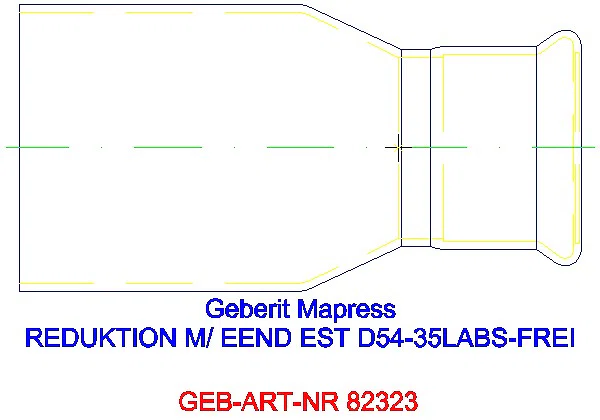 GE Mapress Edelstahl Reduktion mit Einschubende (LABS-frei) d54-35_82323_L