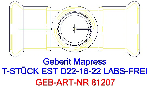 GE Mapress Edelstahl T-Stück reduziert (LABS-frei) d22-18-22_81207_G