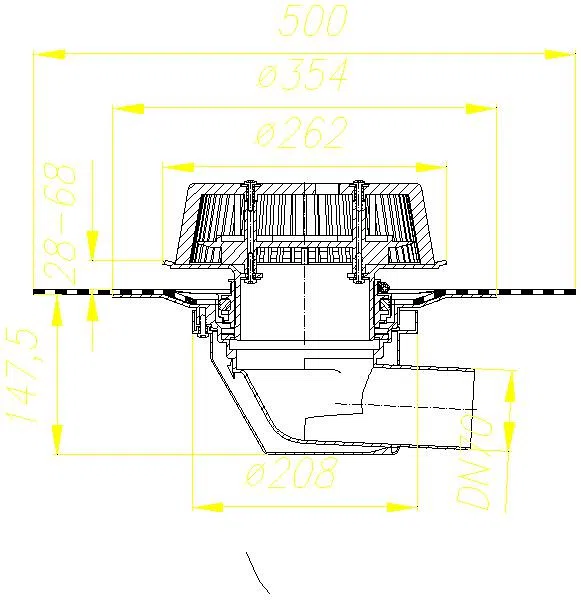 DALLMER Notablauf SuperDrain 64 DallBit, DN 70