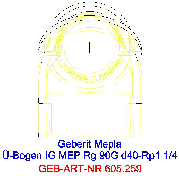 GE Mepla Übergangsbogen 90Gr mit IG d40-Rp1 1/4_605.259.00.5_G