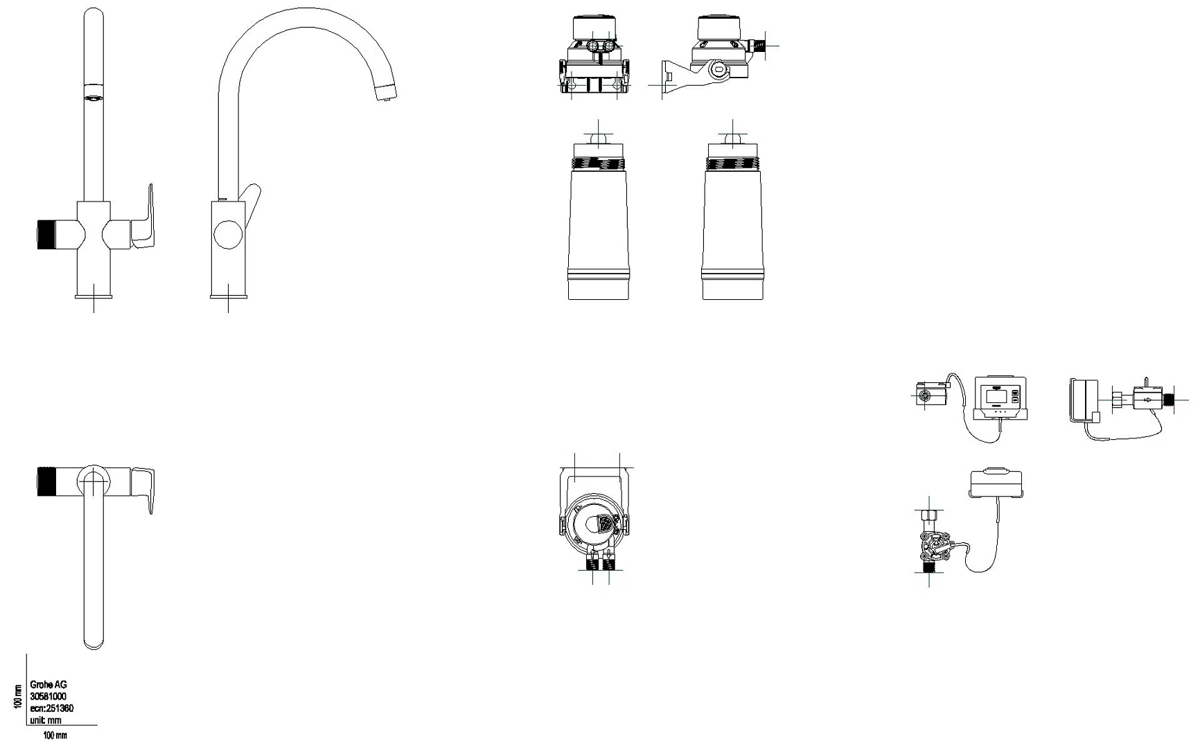 GROHE Starter Kit GROHE Blue Pure BauCurve 30581 C-Auslauf S-Filter chrom