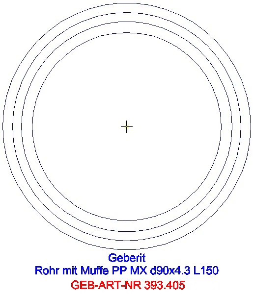 GE Silent-Pro Rohr mit Muffe d90mm L150cm_393.405.14.1_A