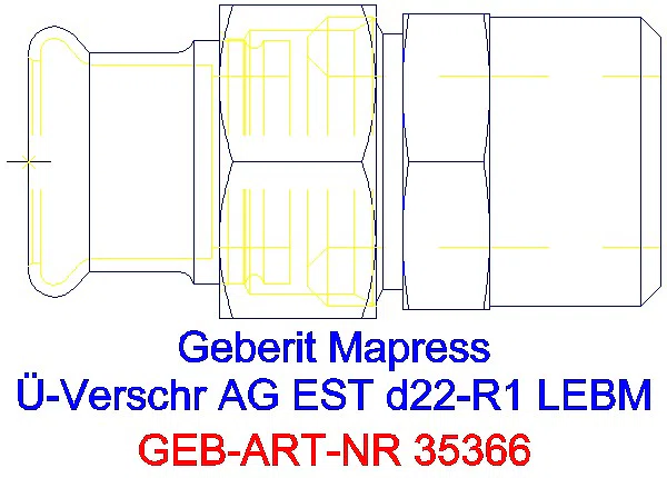 GE Mapress Edelstahl Übergangsverschr. mit AG ÜM aus ESt d22-R1_35366_G