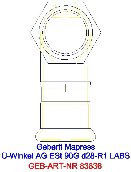 GE Mapress Edelstahl Übergangswinkel 90Gr mit AG (LABS-frei) 90G d28-R1_83836_L