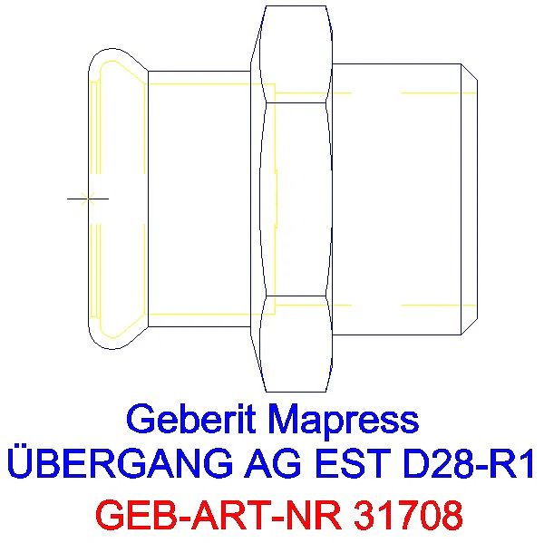 GE Mapress Edelstahl Übergang mit AG d28-R1_31708_G