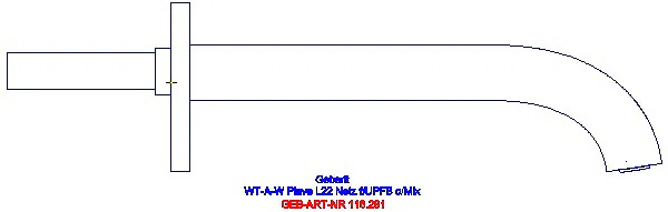 GE Waschtischarmatur Piave, Wandmontage mit UP-Funktion Netz L 22cm o. Mischer_116.281.21.1_L
