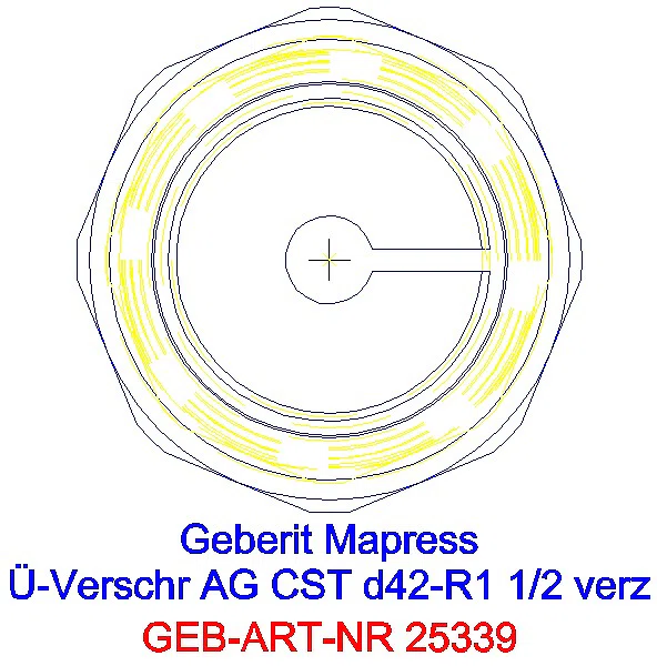 GE Mapress C-Stahl Übergangs- verschraubung mit AG d42-R1 1/2 verzinkt_25339_L