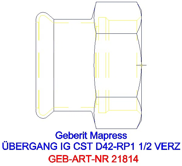 GE Mapress C-Stahl Übergang mit IG d42-Rp1 1/2 verzinkt_21814_G