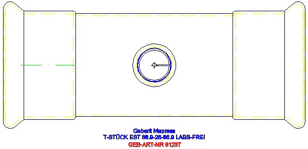 GE Mapress Edelstahl T-Stück reduziert (LABS-frei) d88,9-28-88,9_81237_G