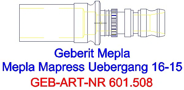 GE Mepla Übergang auf Mapress mit Einschubende Rg d16-15_601.508.00.5_G
