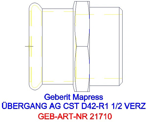 GE Mapress C-Stahl Übergang mit AG d42-R1 1/2 verzinkt_21710_A