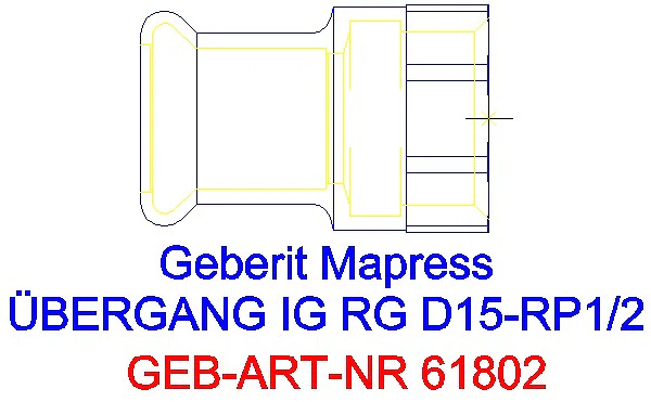 GE Mapress Kupfer Übergang mit IG Rg d15-Rp1/2_61802_A