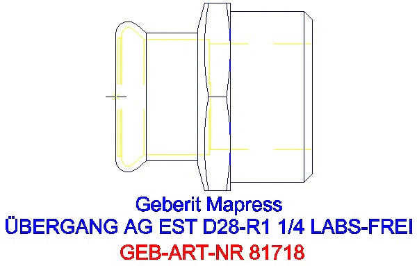 GE Mapress Edelstahl Übergang mit AG (LABS-frei) d28-R1 1/4_81718_A