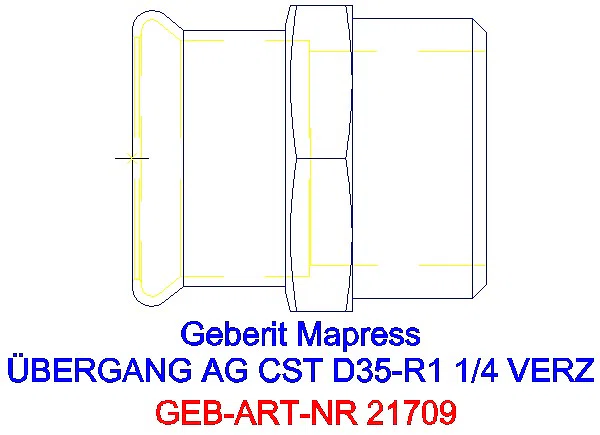 GE Mapress C-Stahl Übergang mit AG d35-R1 1/4 verzinkt_21709_A