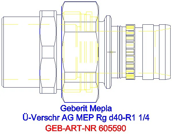 GE Mepla Übergangsverschraubung mit AG Rg d40-R1 1/4_605.590.00.5_A