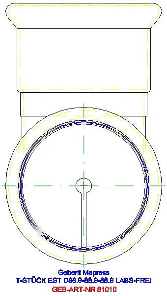 GE Mapress Edelstahl T-Stück egal (LABS-frei) d88,9-88,9-88,9_81010_L