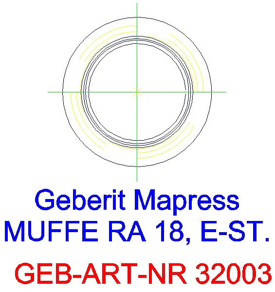 GE Mapress Edelstahl Muffe d18_32003_L