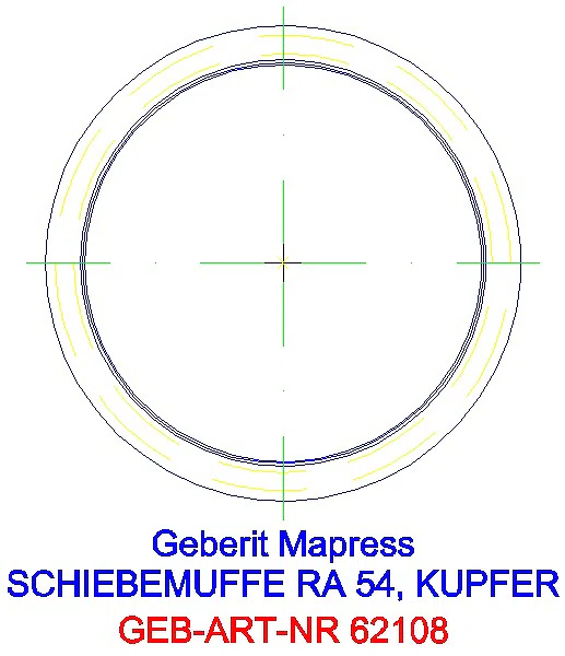 GE Mapress Kupfer Schiebemuffe d54_62108_L