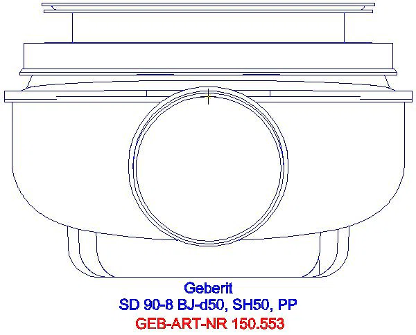 GE Duschwannenablauf d90 Sperrwasserhöhe 50 mm d50 PP_150.553.00.1_L