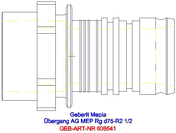 GE Mepla Übergang mit AG Rg d75-R2 1/2_608.541.00.5_G