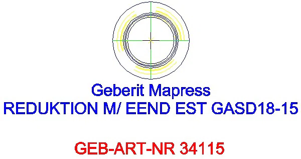 GE Mapress Edelstahl Reduktion mit Einschubende (Gas) d18-15_34115_A