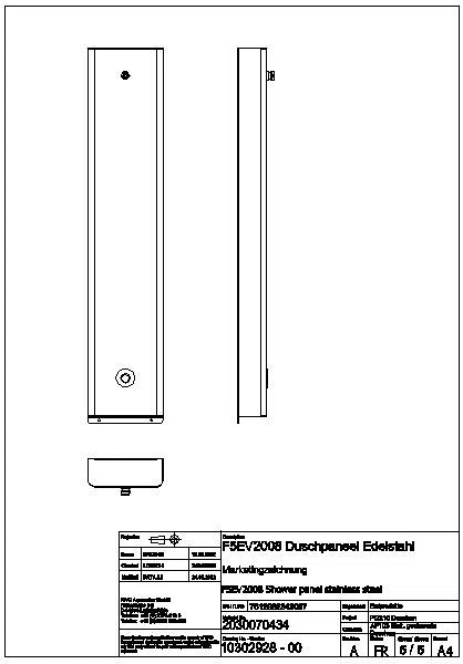 DUPA, F5, elek., Edst., o. Mischung, für Duschkopf, Spez.-Schr., 24 VDC, F5EV2008