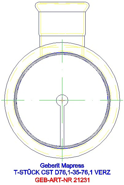 GE Mapress C-Stahl T-Stück reduziert d76,1-35-76,1 verzinkt_21231_L