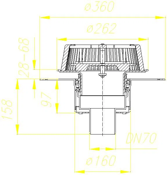 DALLMER Notablauf SuperDrain 62 PVC, DN 70
