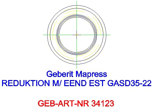 GE Mapress Edelstahl Reduktion mit Einschubende (Gas) d35-22_34123_A