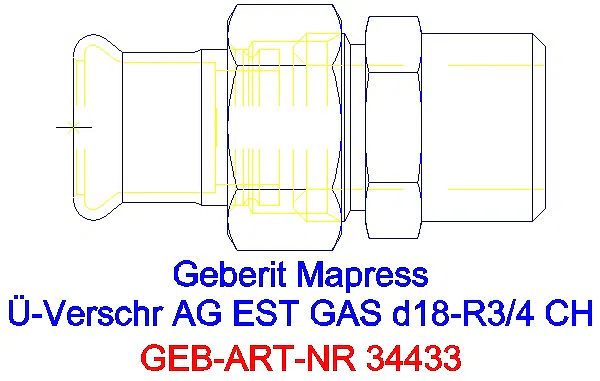 GE Mapress Edelstahl Übergangsverschr. mit AG (Gas) d18-R3/4_34433_A