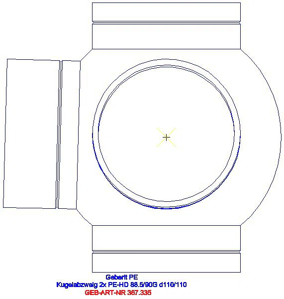 GE PE Kugelabzweig 88,5Gr zweifach Anschlüsse 90Gr versetzt d110/110_367.335.16.1_A