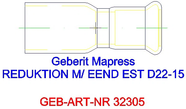 GE Mapress Edelstahl Reduktion mit Einschubende d22-15_32305_L