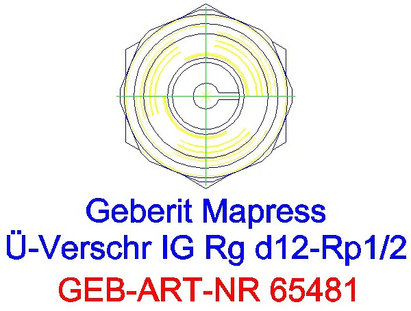 GE Mapress Kupfer Übergangsverschraubung mit IG Rg d12-Rp1/2_65481_L