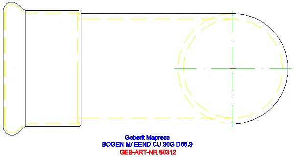 GE Mapress Kupfer Bogen 90Gr mit Einschubende d88,9_60312_G