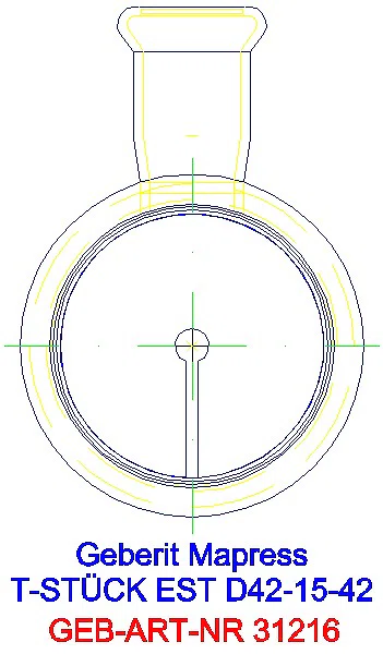 GE Mapress Edelstahl T-Stück reduziert d42-15-42_31216_L
