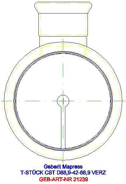 GE Mapress C-Stahl T-Stück reduziert d88,9-42-88,9 verzinkt_21239_L