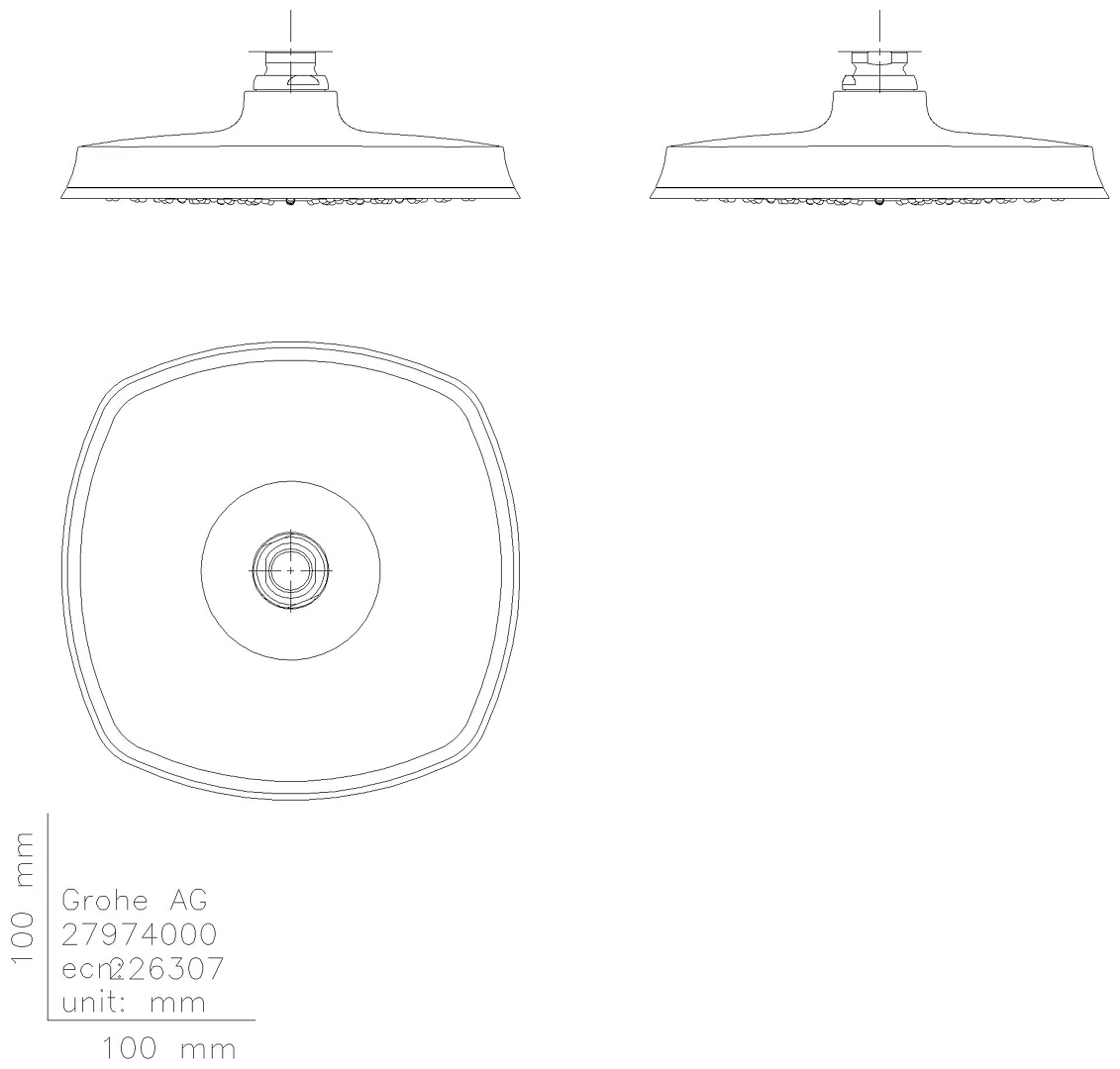 GROHE Kopfbrause Grandera 210 26898 Strahlart Rain chrom/gold