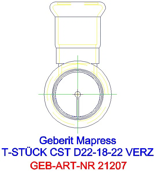 GE Mapress C-Stahl T-Stück reduziert d22-18-22 verzinkt_21207_L