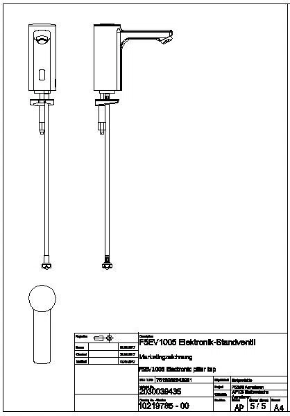 Standventil, F5, elek., o. Mischung, 3l, Batterie, F5EV1005