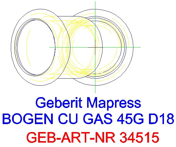 GE Mapress Kupfer Bogen 45Gr (Gas) d18_34515_G
