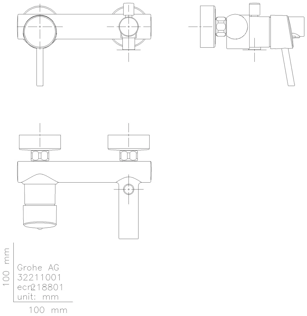 GROHE EH-Wannenbatterie Concetto 32211_1 für Wandmontage eigensicher chrom